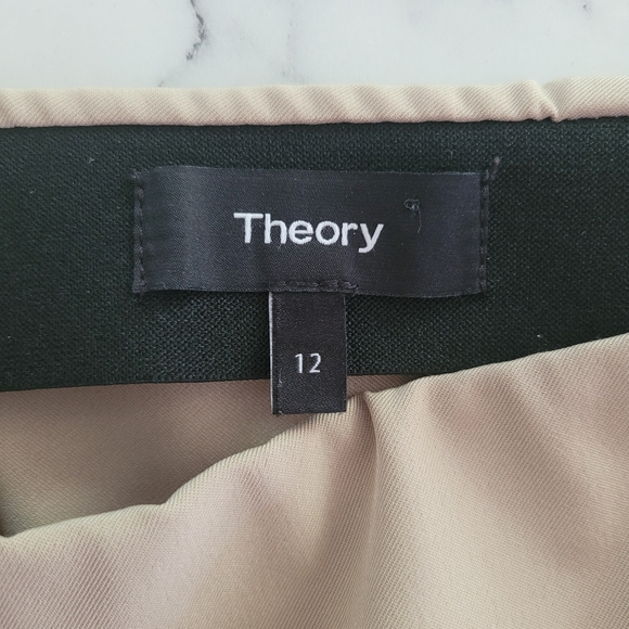Theory Navalane Becker Stretch Ponte Skinny Pant Tan Size 12 Elastic Waist - Picture 6 of 12